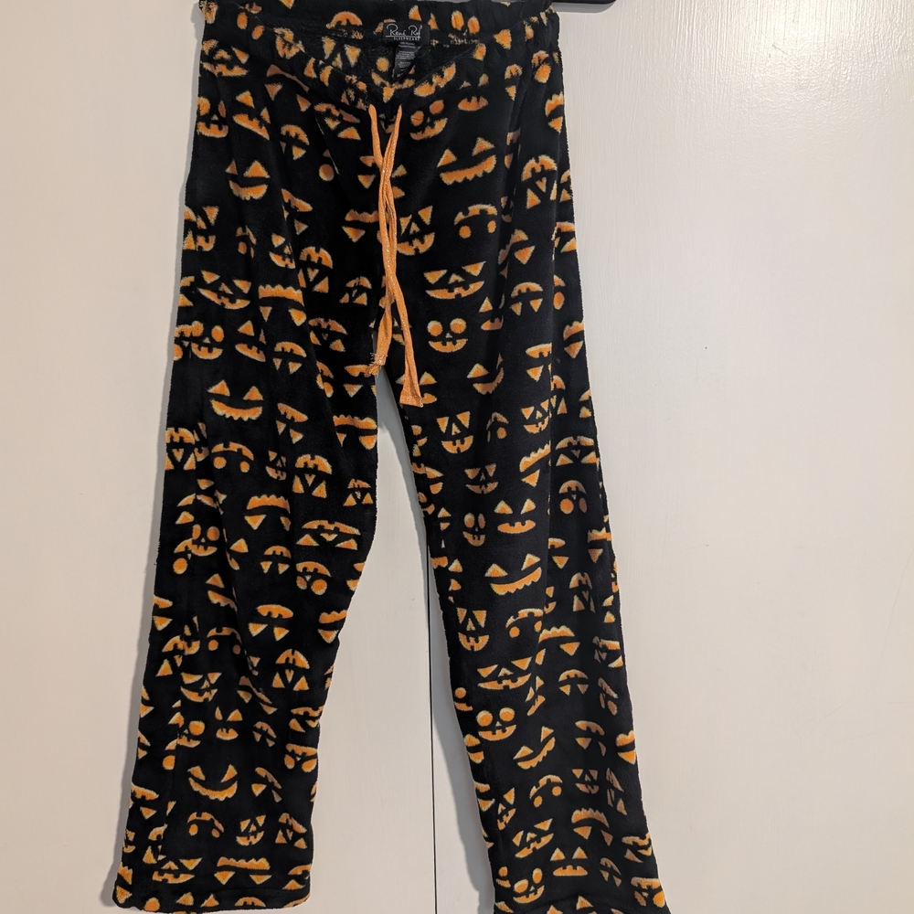Halloween Plush Rene Rofe Black and Orange Pajama Pants